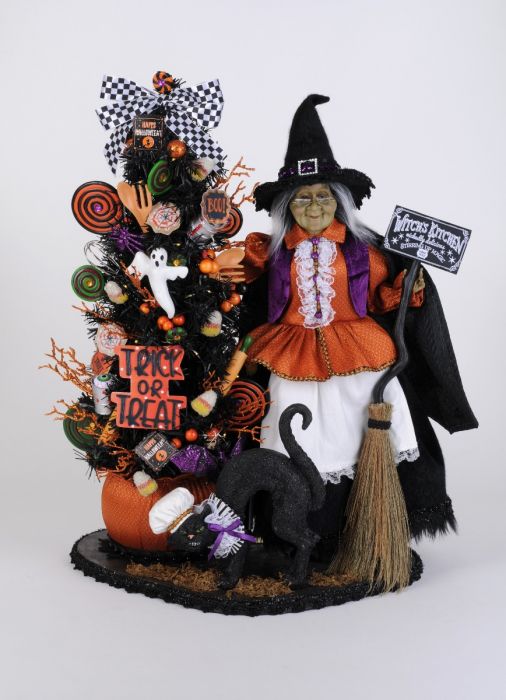 Lighted Tricks or Treats Kitchen Witch