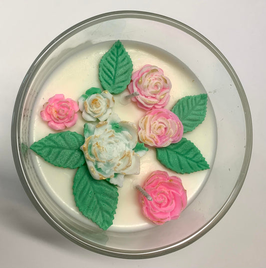 3D Rose Floral Candle