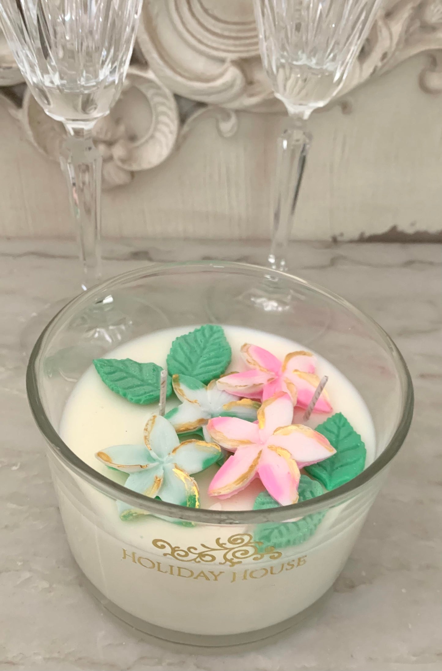 3D Jasmine Floral Candle