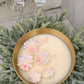 Blushing Floral Candle in Gold Metallic Vessel, 19 oz