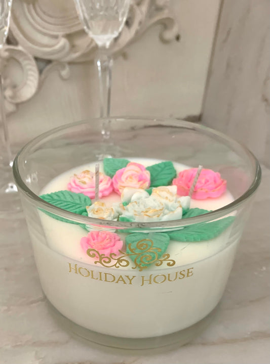 3D Rose Floral Candle