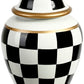 Checkered Urn / Vase with Lid, SM - 11.5"