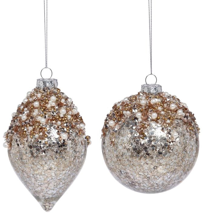 Iced Jewel Ornament, Set of 6 - 4"