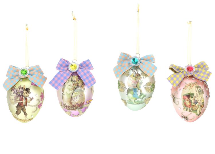 Easter rabbit ornament box of 4, Easter Eggs