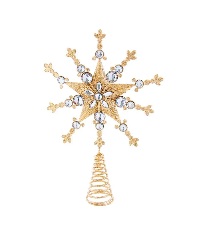 13.2" Un-Lit Rose Gold Snowflake Treetop